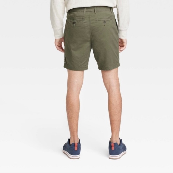 𝅺goodfellow Mens 9” Slim Fit Chino Shorts Green 28” - Picture 2 of 4